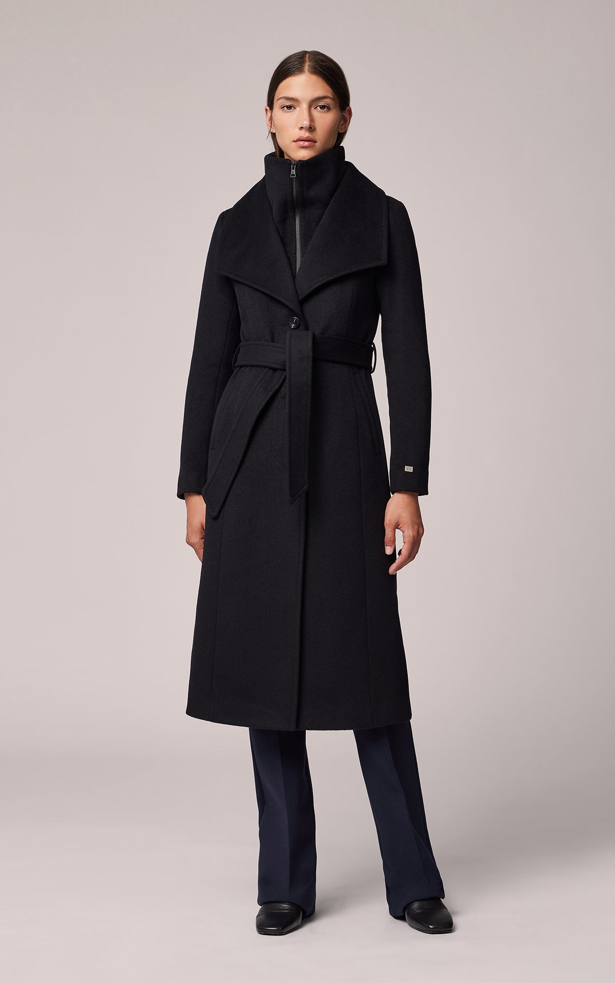 Ilana Slim fit classic wool coat with bib collar Soia Kyo Canada