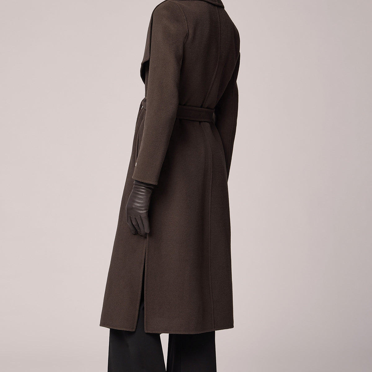 Britta, Straight-fit double face wool coat with belt | Soia & Kyo Canada