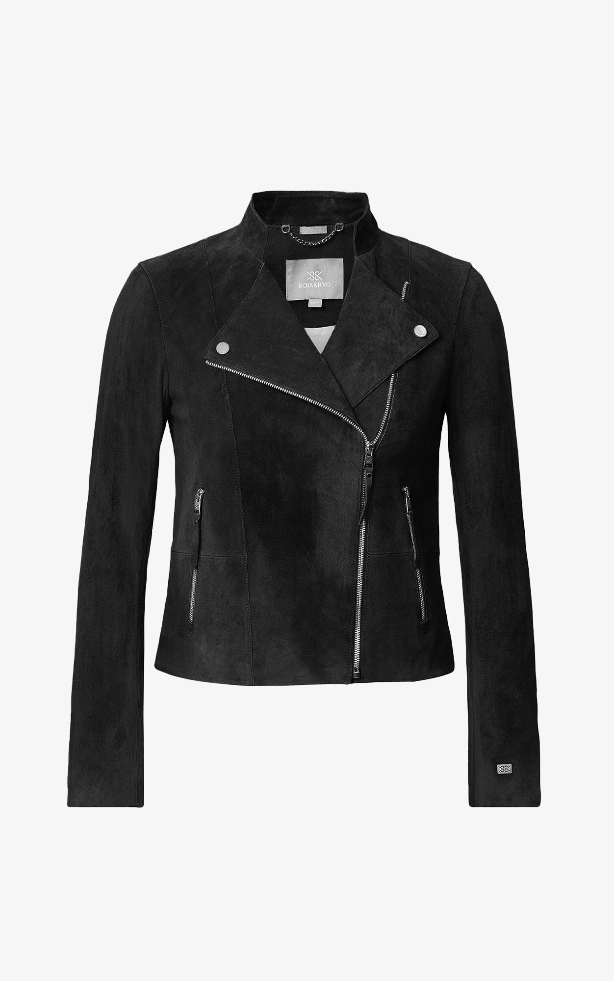 Soia Kyo Saskia Slim fit Suede Jacket With Stand Collar